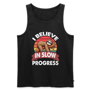 Sloths, Animal Lover, Sloth Lover, Lazy Sloth - Men's Premium Organic Tank Top - black - Front - AI Model Male 178 light (178cm)