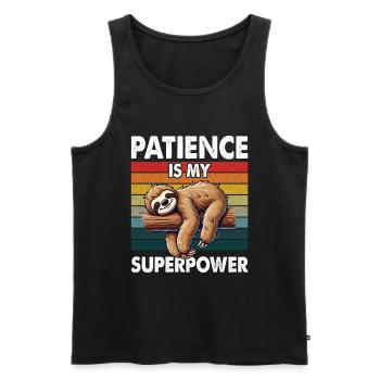 Sloths, Animal Lover, Sloth Lover, Lazy Sloth - Men's Premium Organic Tank Top - black - Front - AI Model Male 178 light (178cm)