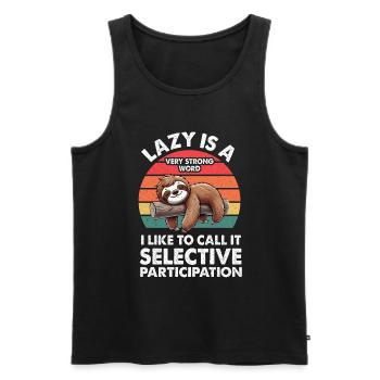 Sloths, Animal Lover, Sloth Lover, Lazy Sloth - Men's Premium Organic Tank Top - black - Front - AI Model Male 178 light (178cm)
