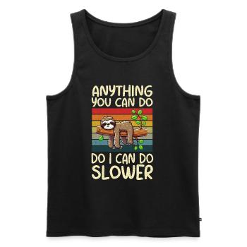 Sloths, Animal Lover, Sloth Lover, Lazy Sloth - Men's Premium Organic Tank Top - black - Front - AI Model Male 178 light (178cm)