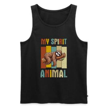 Sloths, Animal Lover, Sloth Lover, Lazy Sloth - Men's Premium Organic Tank Top - black - Front - AI Model Male 178 light (178cm)
