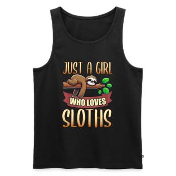 Sloths, Animal Lover, Sloth Lover, Lazy Sloth - Men's Premium Organic Tank Top - black - Front - AI Model Male 178 light (178cm)