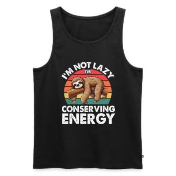 Sloths, Animal Lover, Sloth Lover, Lazy Sloth - Men's Premium Organic Tank Top - black - Front - AI Model Male 178 light (178cm)