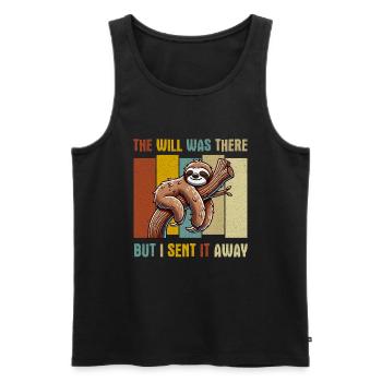 Sloths, Animal Lover, Sloth Lover, Lazy Sloth - Men's Premium Organic Tank Top - black - Front - AI Model Male 178 light (178cm)