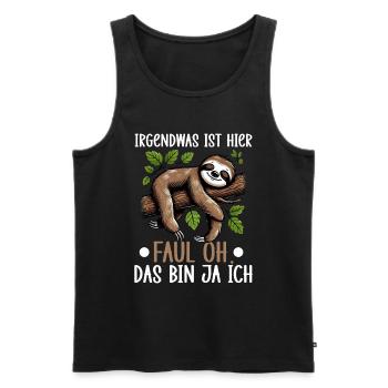Sloth Lazy Sloth Lover Sloths - Men's Premium Organic Tank Top - black - Front - AI Model Male 178 light (178cm)