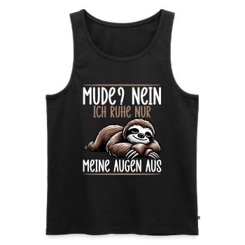 Sloth Lazy Sloth Lover Sloths - Men's Premium Organic Tank Top - black - Front - AI Model Male 178 light (178cm)