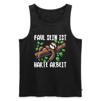 Sloth Lazy Sloth Lover Sloths - Men's Premium Organic Tank Top - black - Front - AI Model Male 178 light (178cm)