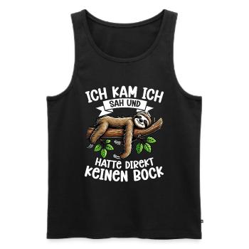 Sloth Lazy Sloth Lover Sloths - Men's Premium Organic Tank Top - black - Front - AI Model Male 178 light (178cm)