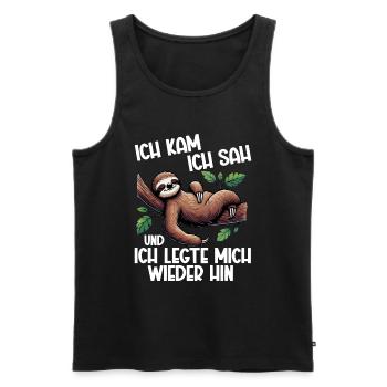 Sloth Lazy Sloth Lover Sloths - Men's Premium Organic Tank Top - black - Front - AI Model Male 178 light (178cm)