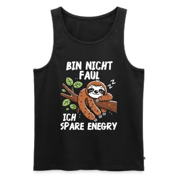 Sloth Lazy Sloth Lover Sloths - Men's Premium Organic Tank Top - black - Front - AI Model Male 178 light (178cm)