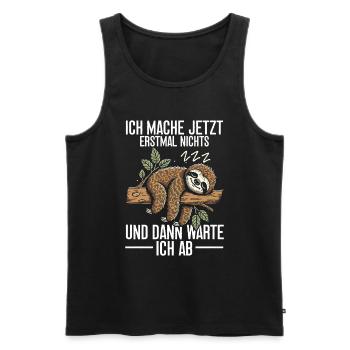 Sloth Lazy Sloth Lover Sloths - Men's Premium Organic Tank Top - black - Front - AI Model Male 178 light (178cm)