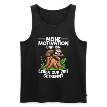 Sloth Lazy Sloth Lover Sloths - Men's Premium Organic Tank Top - black - Front - AI Model Male 178 light (178cm)