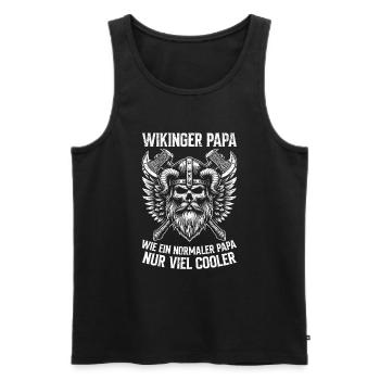 Wikinger Papa Vatertag Vaterschaft Elternteil - Männer Premium Bio Tank Top - Schwarz - Vorne - Michal (187cm)