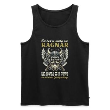 Wikinger Papa Vatertag Vaterschaft Elternteil - Männer Premium Bio Tank Top - Schwarz - Vorne - Michal (187cm)
