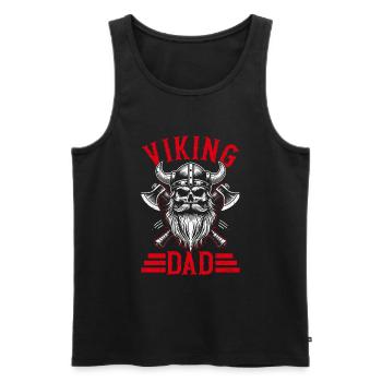 Wikinger Papa Vatertag Vaterschaft Elternteil - Männer Premium Bio Tank Top - Schwarz - Vorne - Michal (187cm)