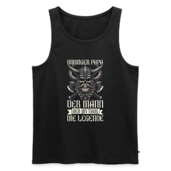 Wikinger Papa Vatertag Vaterschaft Elternteil - Männer Premium Bio Tank Top - Schwarz - Vorne - Michal (187cm)