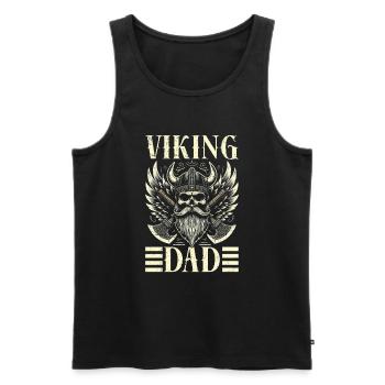 Wikinger Papa Vatertag Vaterschaft Elternteil - Männer Premium Bio Tank Top - Schwarz - Vorne - Michal (187cm)