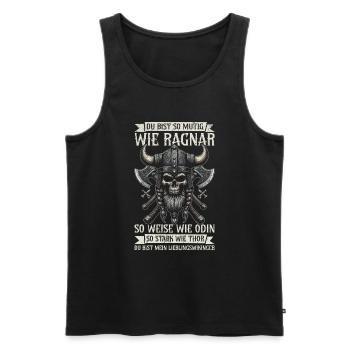 Wikinger Papa Vatertag Vaterschaft Elternteil - Männer Premium Bio Tank Top - Schwarz - Vorne - Michal (187cm)