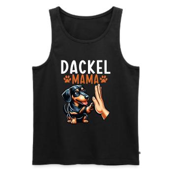 Teckel Maman Fête des Mères Maternité Maman Parent - Débardeur bio Premium Homme - noir - Devant - Michal (187cm)