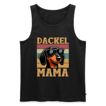 Teckel Maman Fête des Mères Maternité Maman Parent - Débardeur bio Premium Homme - noir - Devant - Michal (187cm)
