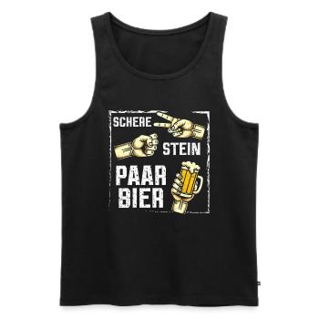 Scissors Stone Beer Couple Beer Lovers Beer Drinkers - Men's Premium Organic Tank Top - black - Front - Michal (187cm)