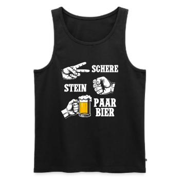 Scissors Stone Beer Couple Beer Lovers Beer Drinkers - Men's Premium Organic Tank Top - black - Front - Michal (187cm)