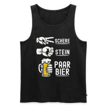 Scissors Stone Beer Couple Beer Lovers Beer Drinkers - Men's Premium Organic Tank Top - black - Front - Michal (187cm)