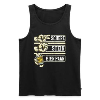 Scissors Stone Beer Couple Beer Lovers Beer Drinkers - Men's Premium Organic Tank Top - black - Front - Michal (187cm)