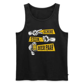 Scissors Stone Beer Couple Beer Lovers Beer Drinkers - Men's Premium Organic Tank Top - black - Front - Michal (187cm)