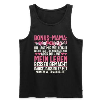 Bonus Maman Fête des Mères Maman Maternité Parent - Débardeur bio Premium Homme - noir - Devant - Michal (187cm)