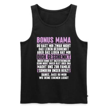 Bonus Maman Fête des Mères Maman Maternité Parent - Débardeur bio Premium Homme - noir - Devant - Michal (187cm)