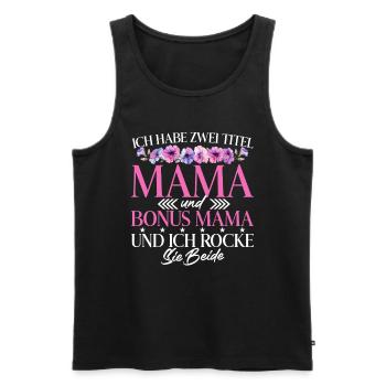 Bonus Maman Fête des Mères Maman Maternité Parent - Débardeur bio Premium Homme - noir - Devant - Michal (187cm)
