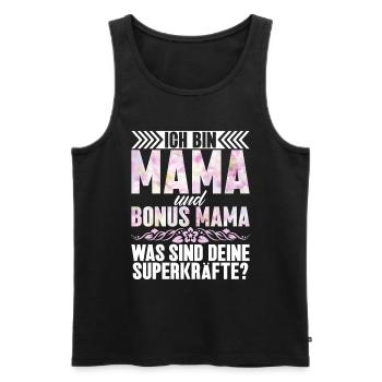 Bonus Maman Fête des Mères Maman Maternité Parent - Débardeur bio Premium Homme - noir - Devant - Michal (187cm)