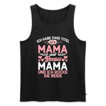 Bonus Maman Fête des Mères Maman Maternité Parent - Débardeur bio Premium Homme - noir - Devant - Michal (187cm)