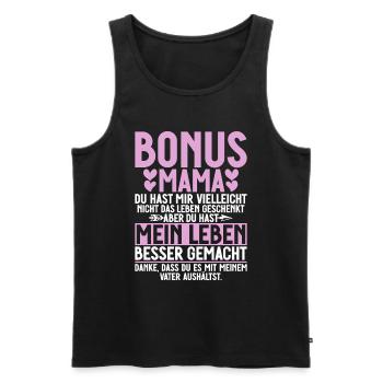 Bonus Maman Fête des Mères Maman Maternité Parent - Débardeur bio Premium Homme - noir - Devant - Michal (187cm)