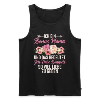 Bonus Maman Fête des Mères Maman Maternité Parent - Débardeur bio Premium Homme - noir - Devant - Michal (187cm)