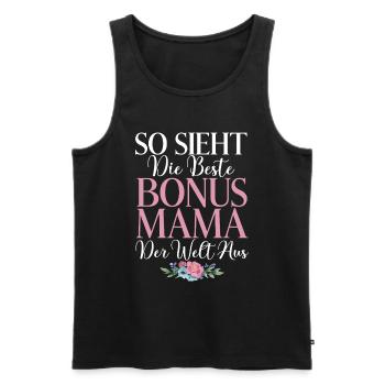 Bonus Maman Fête des Mères Maman Maternité Parent - Débardeur bio Premium Homme - noir - Devant - Michal (187cm)