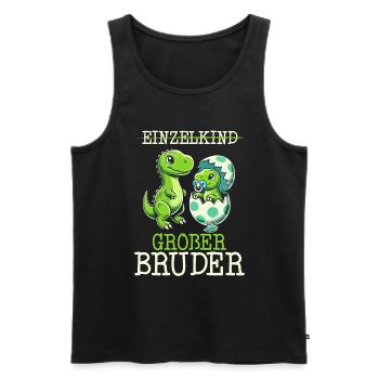 Big Brother Saurus Dinosaure Frère - Débardeur bio Premium Homme - noir - Devant - Michal (187cm)