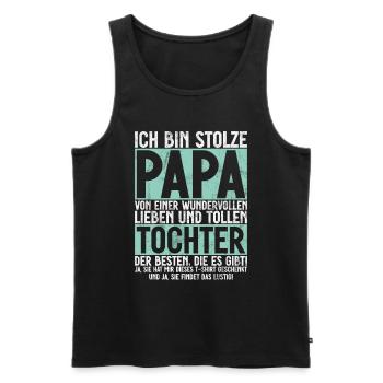 Papa Tochter Vatertag Vaterschaft Elternteil - Männer Premium Bio Tank Top - Schwarz - Vorne - Michal (187cm)