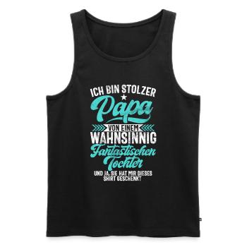 Papa Tochter Vatertag Vaterschaft Elternteil - Männer Premium Bio Tank Top - Schwarz - Vorne - Michal (187cm)