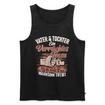 Papa Tochter Vatertag Vaterschaft Elternteil - Männer Premium Bio Tank Top - Schwarz - Vorne - Michal (187cm)