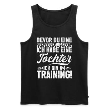 Papa Tochter Vatertag Vaterschaft Elternteil - Männer Premium Bio Tank Top - Schwarz - Vorne - Michal (187cm)