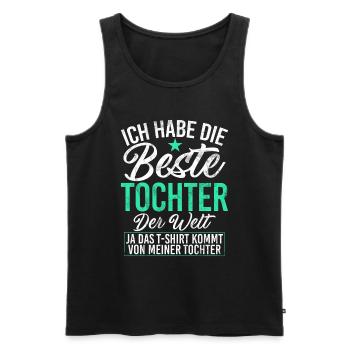 Papa Tochter Vatertag Vaterschaft Elternteil - Männer Premium Bio Tank Top - Schwarz - Vorne - Michal (187cm)