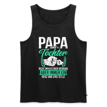 Papa Tochter Vatertag Vaterschaft Elternteil - Männer Premium Bio Tank Top - Schwarz - Vorne - Michal (187cm)