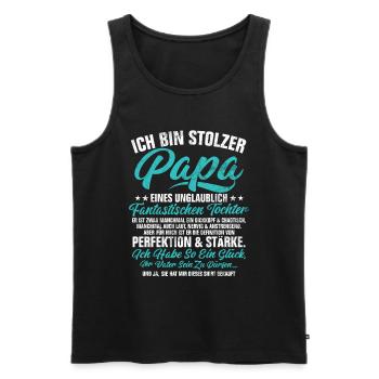 Papa Tochter Vatertag Vaterschaft Elternteil - Männer Premium Bio Tank Top - Schwarz - Vorne - Michal (187cm)