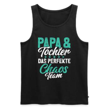 Papa Tochter Vatertag Vaterschaft Elternteil - Männer Premium Bio Tank Top - Schwarz - Vorne - Michal (187cm)