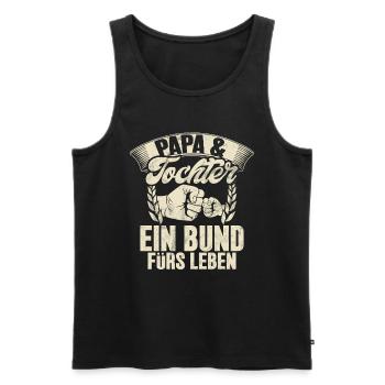 Papa Tochter Vatertag Vaterschaft Elternteil - Männer Premium Bio Tank Top - Schwarz - Vorne - Michal (187cm)