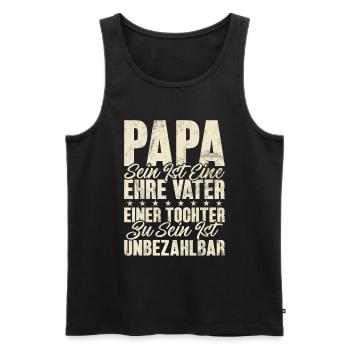 Papa Tochter Vatertag Vaterschaft Elternteil - Männer Premium Bio Tank Top - Schwarz - Vorne - Michal (187cm)