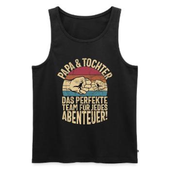 Papa Tochter Vatertag Vaterschaft Elternteil - Männer Premium Bio Tank Top - Schwarz - Vorne - Michal (187cm)
