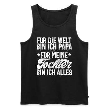 Papa Tochter Vatertag Vaterschaft Elternteil - Männer Premium Bio Tank Top - Schwarz - Vorne - Michal (187cm)